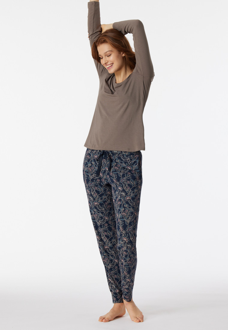 Lounge pants long modal cuffs patterned multicolored - Mix & Relax |  SCHIESSER
