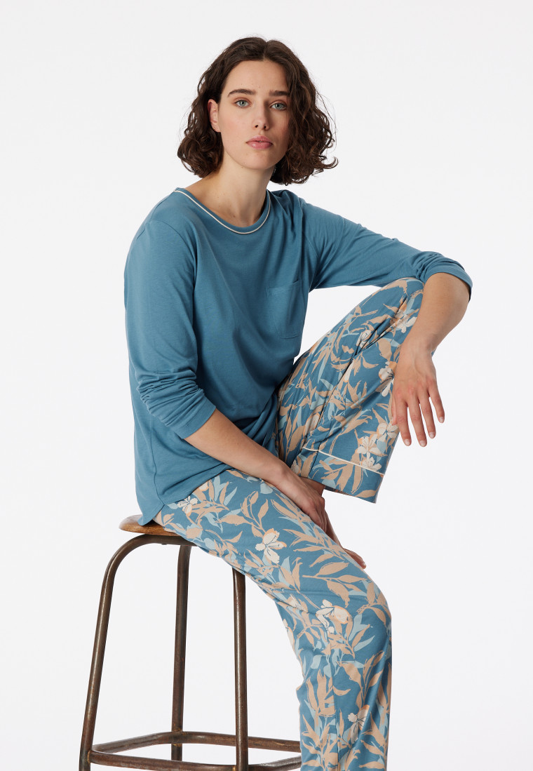 Pyjama lengte blauw-grijs - Comfort Nightwear