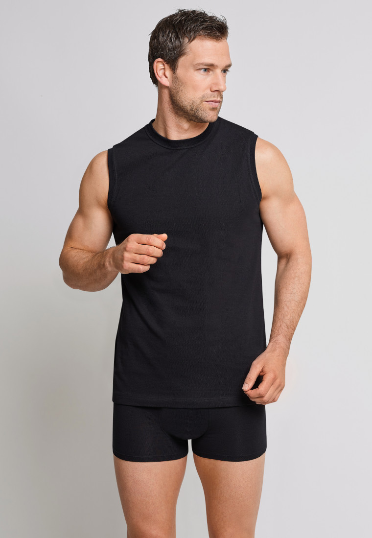 Shirt ärmellos 2er-Pack Muscle Shirt schwarz - Essentials | SCHIESSER