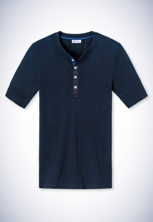 Shirt korte mouwen donkerblauw - Revival Karl-Heinz
