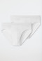 Slips 2-pack organic cotton geweven elastische tailleband wit - 95/5