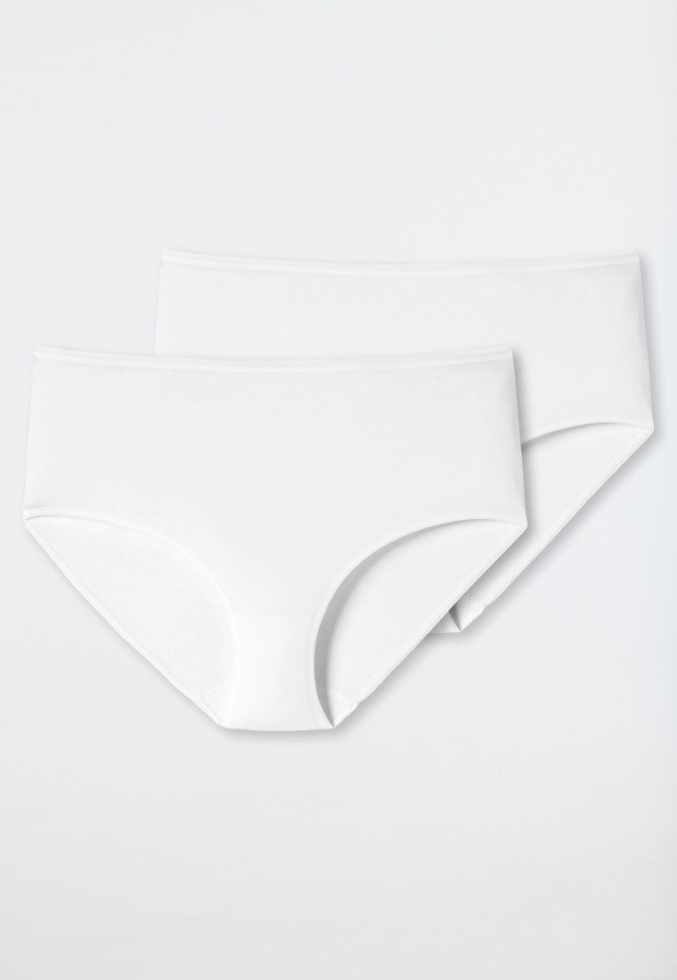 Pack of 2 pairs of Pur Coton midi knickers in white