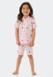 Pyjama kort biologisch katoen knoopsluiting eenhoorns rosé - Girls World