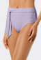 Slip per bikini a vita alta foderato con coulisse di colore viola - California Dream
