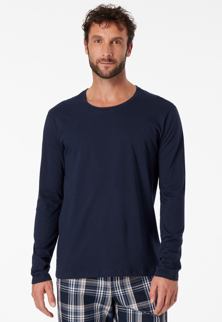 langarm SCHIESSER | dunkelblau Shirt Mix+Relax rundhals - Jersey