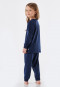 Pyjama lang fleece manchetten tovenares college donkerblauw - Cat Zoe