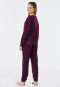 Pyjama lang badstof manchetten aubergine - Teens Nightwear