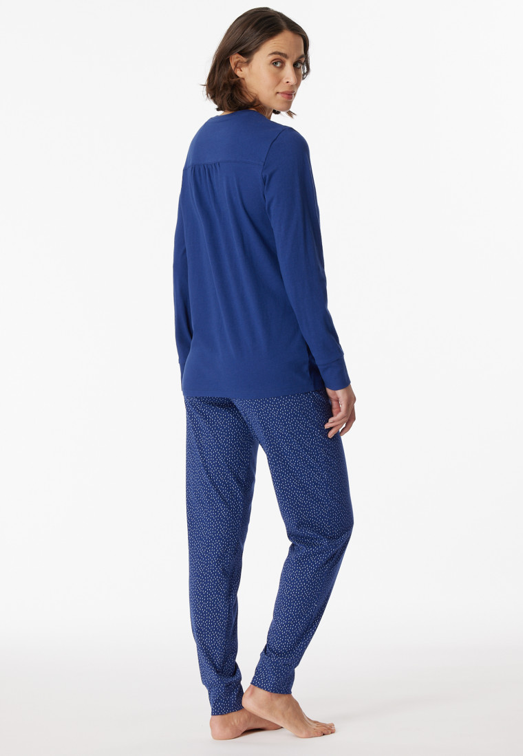 Pyjama lang marineblauw - Comfort Essentials | SCHIESSER