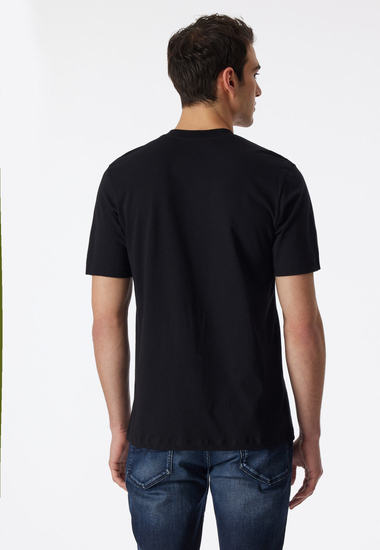 Shirt kurzarm Jersey 2er-Pack rundhals schwarz - American T-Shirt |  SCHIESSER