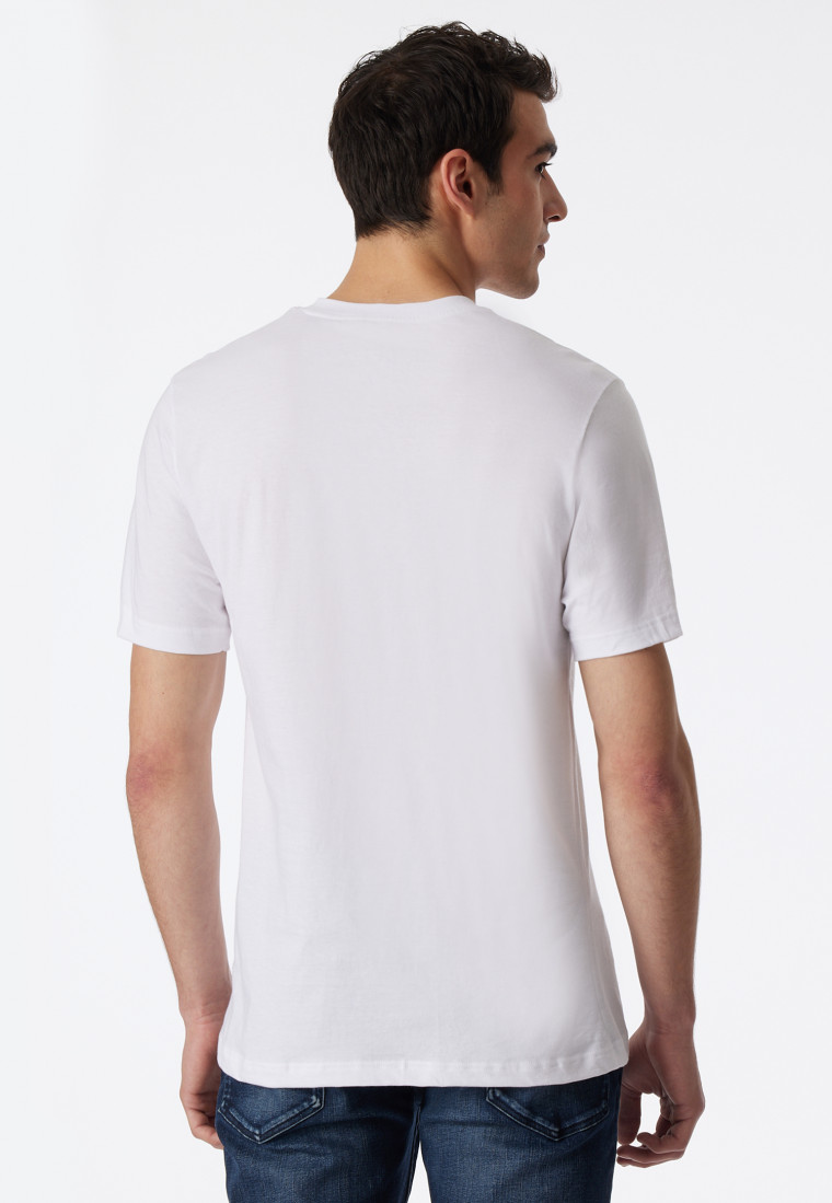 Shirt kurzarm Jersey 2er-Pack V-Ausschnitt weiß - American T-Shirt |  SCHIESSER