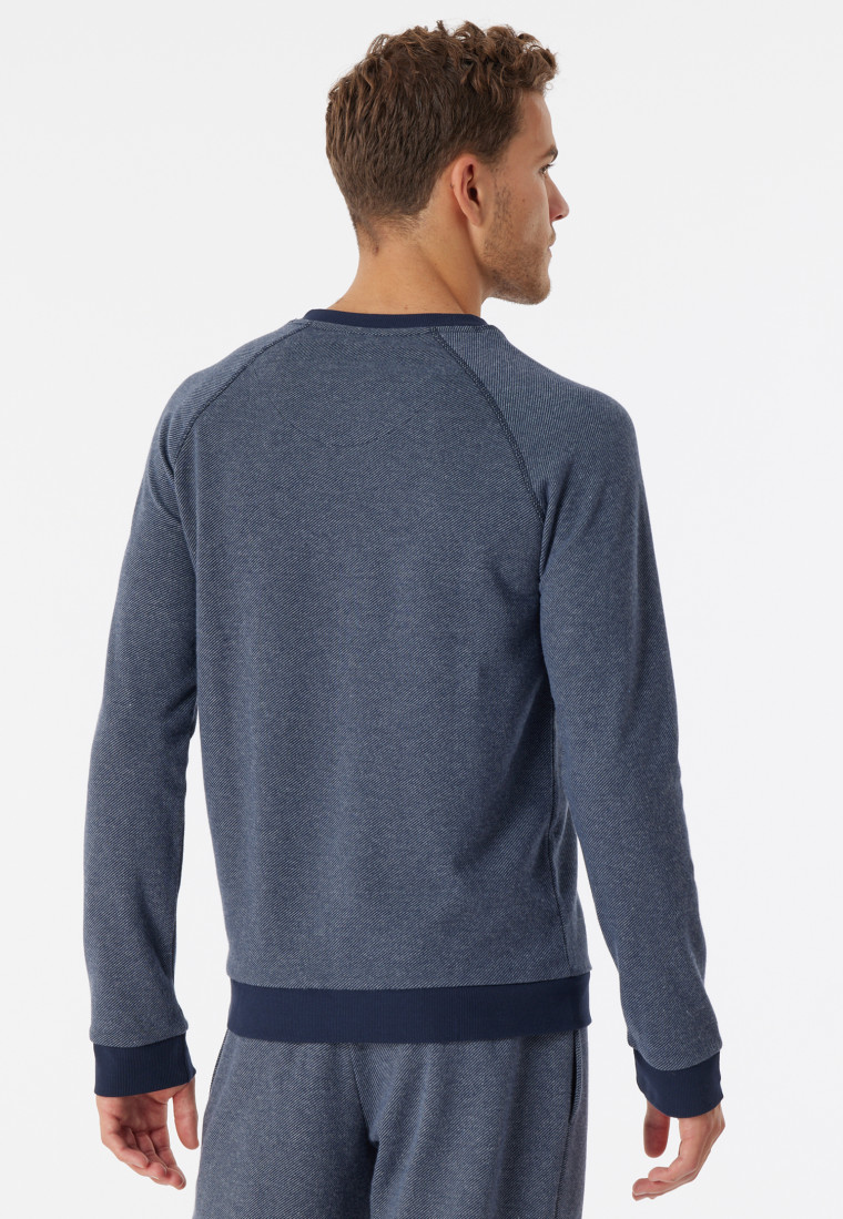| Bündchen nachtblau SCHIESSER Fleece - Mix+Relax langarm Shirt