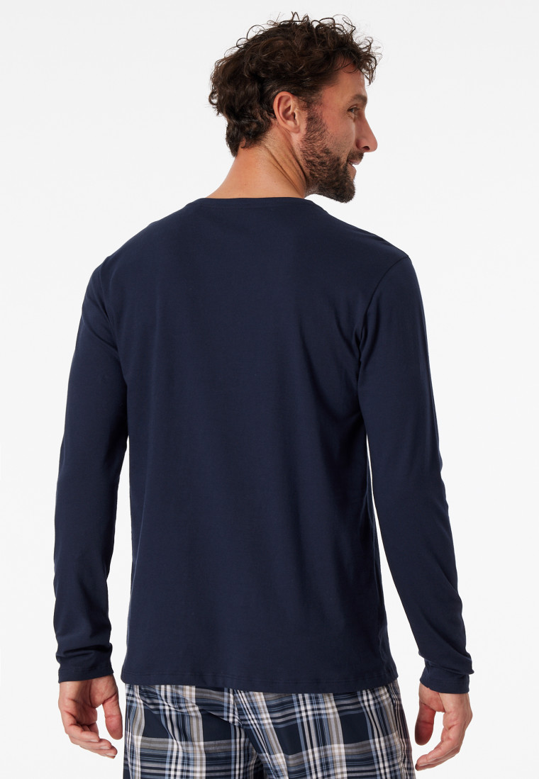 Shirt langarm Jersey rundhals dunkelblau - Mix+Relax | SCHIESSER