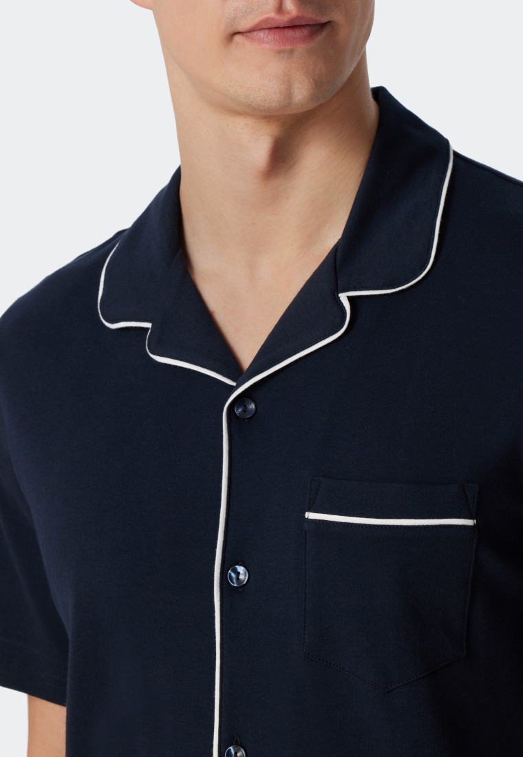 Pyjama kurz Interlock dunkelblau - Fine Interlock | SCHIESSER