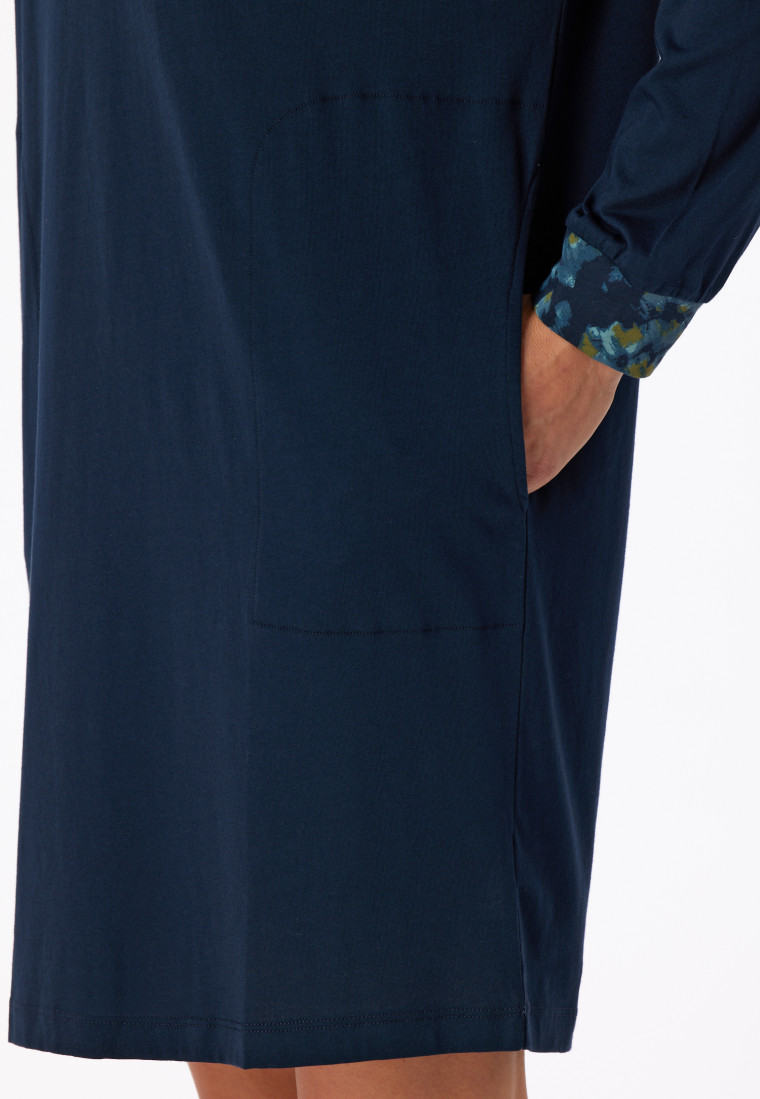 - langarm Nightwear Modal nachtblau | Sleepshirt Oversized Modern SCHIESSER